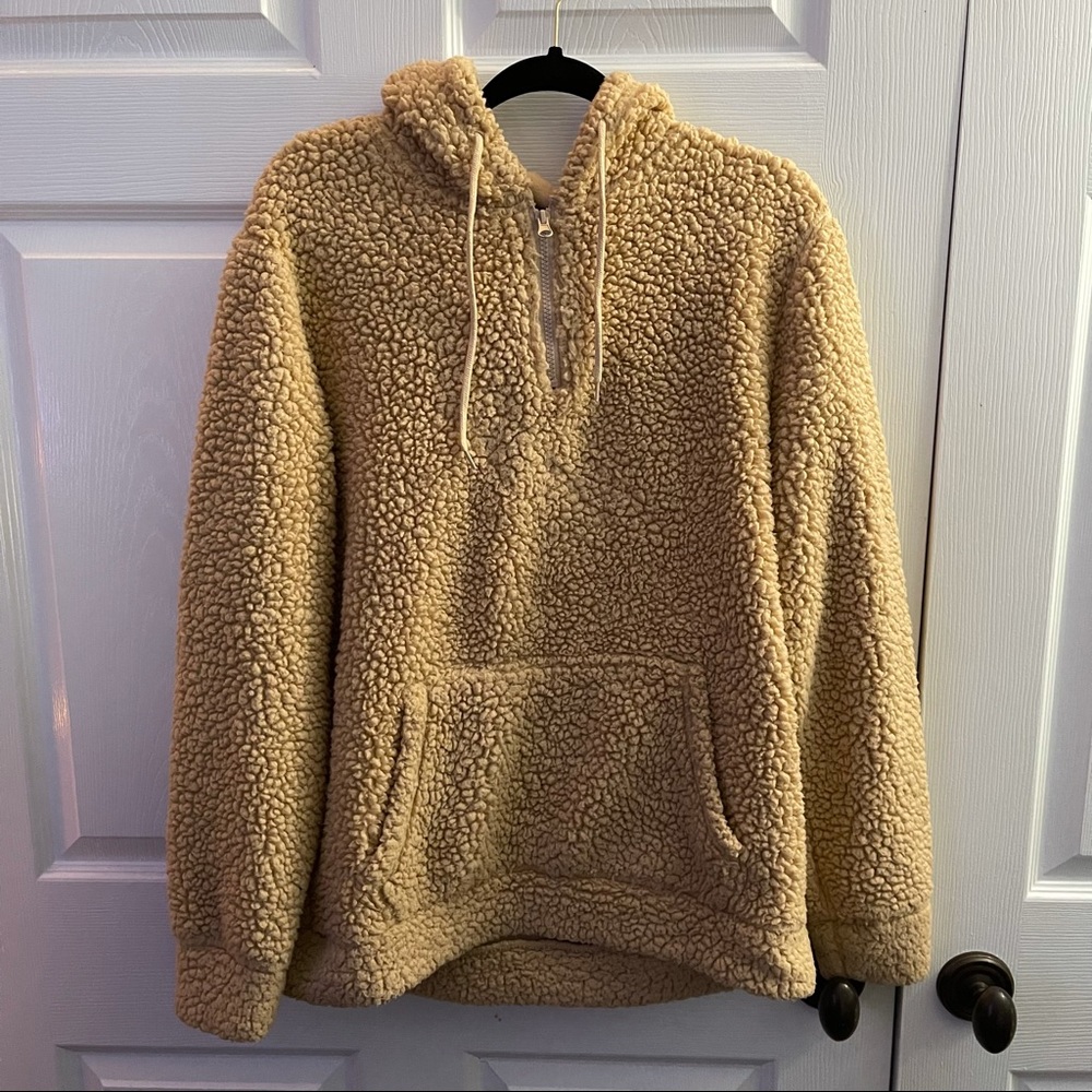 Brooklyn Cloth Size M Quarter Zip Sherpa Hoodie